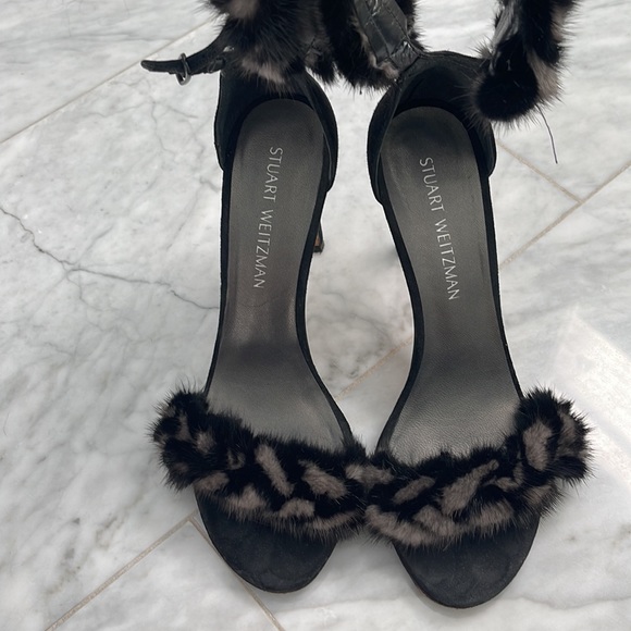 🐰Stuart Weitzman "Bunny Love" Size 8.5 Mink Heels - Picture 3 of 7